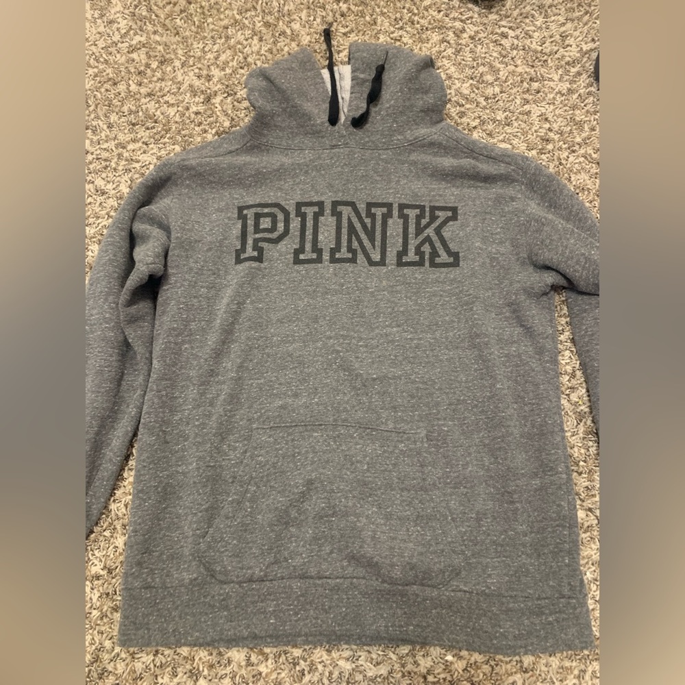 “pink” grey hoodie